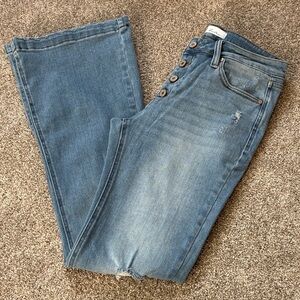 KanCan High Rise Distressed Flare Jeans